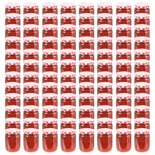Gossi borcane de sticla pentru gem capace alb & rosu 96 buc. 230 ml