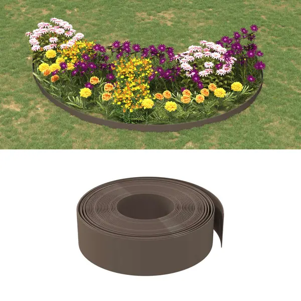 Gossi bordura de gradina, maro, 10 m 15 cm, polietilena