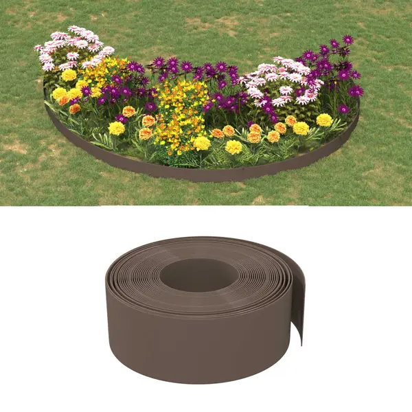 Gossi bordura de gradina, maro, 10 m 20 cm, polietilena