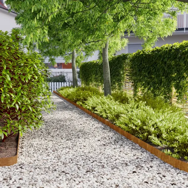 Gossi borduri de gazon 10 buc. 10x103 cm otel corten flexibil