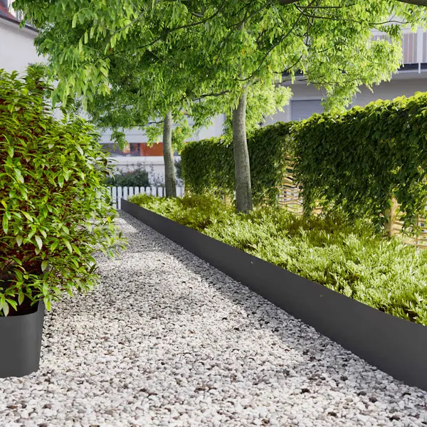 Gossi borduri de gazon 10 buc negru 25x103 cm otel laminat la rece