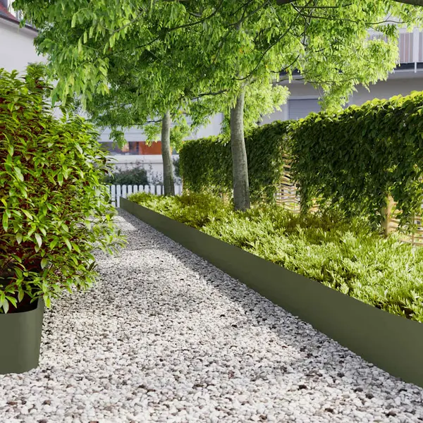 Gossi borduri de gazon 10 buc verde olive otel laminat la rece