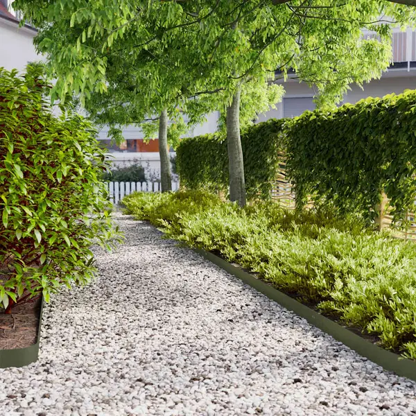 Gossi borduri de gazon 50 buc verde olive otel laminat la rece