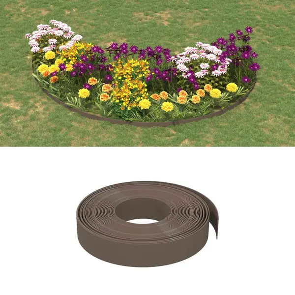 Gossi borduri de gradina, 4 buc, maro, 10 m 10 cm, polietilena