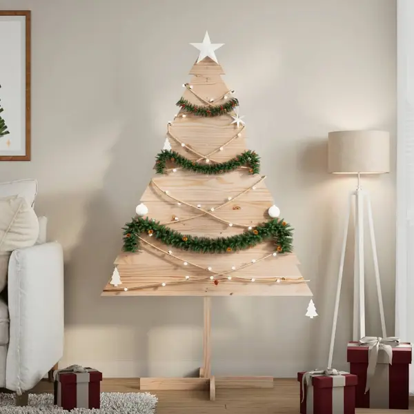 Gossi brad de craciun decorativ, 150 cm, lemn masiv
