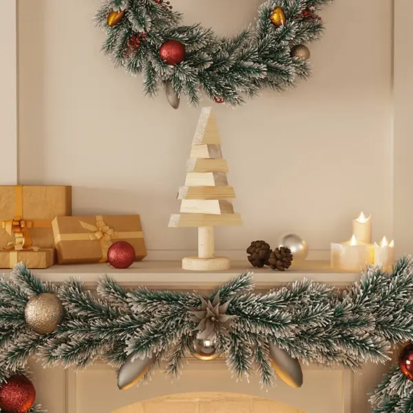 Gossi brazi de craciun din lemn decorativi 2 buc. 30 cm lemn de pin