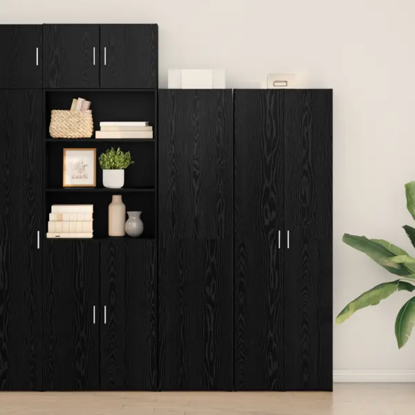 Gossi bufet din stejar negru 45x42.5x185 cm lemn prelucrat