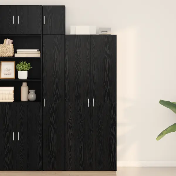 Gossi bufet negru 70x42.5x185 cm lemn prelucrat