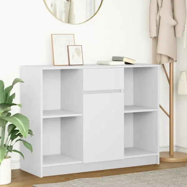 Gossi bufeta cu sertar alb 101x35x76 cm din lemn prelucrat