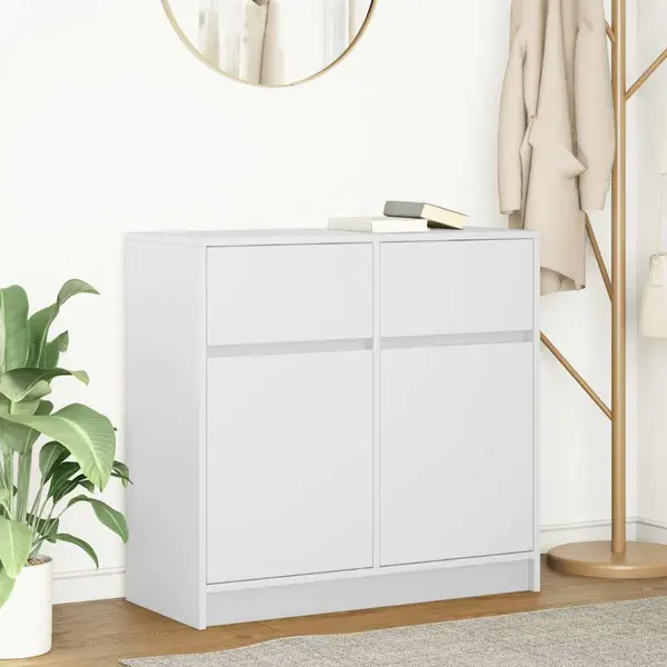 Gossi bufeta cu sertar alb 80x34x76 cm lemn prelucrat