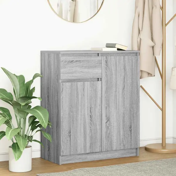 Gossi bufeta cu sertar gri sonoma 71x35x84 cm lemn prelucrat