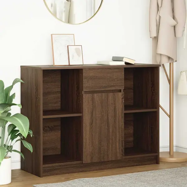 Gossi bufeta cu sertar stejar maro 101x35x76 cm lemn prelucrat