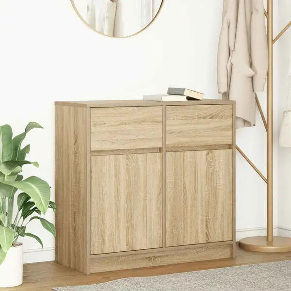Gossi bufeta cu sertar stejar sonoma 80x34x76 cm lemn prelucrat