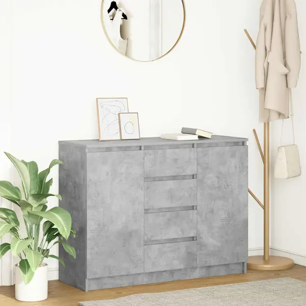 Gossi bufeta cu sertare gri beton 100,5x35x76 cm lemn prelucrat