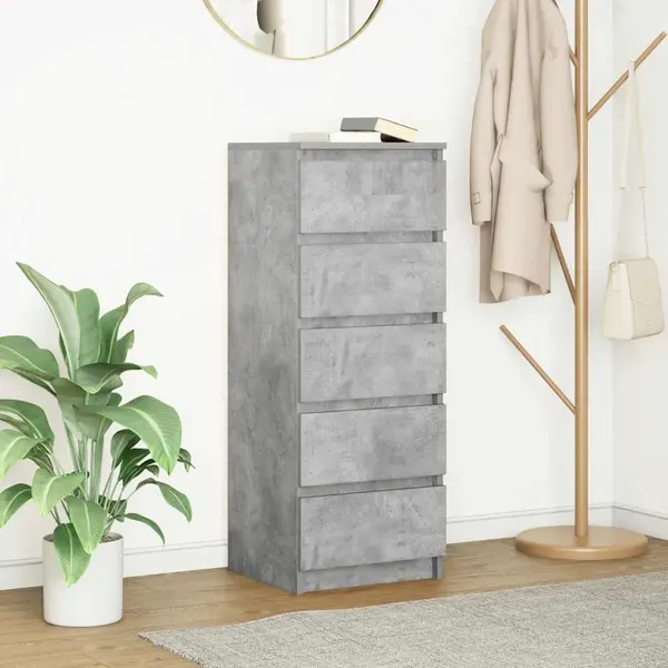 Gossi bufeta cu sertare gri beton 37,5x35x99 cm lemn prelucrat