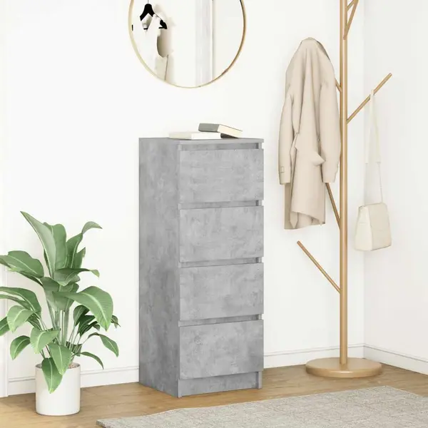 Gossi bufeta gri beton 37,5x35x99 cm lemn prelucrat