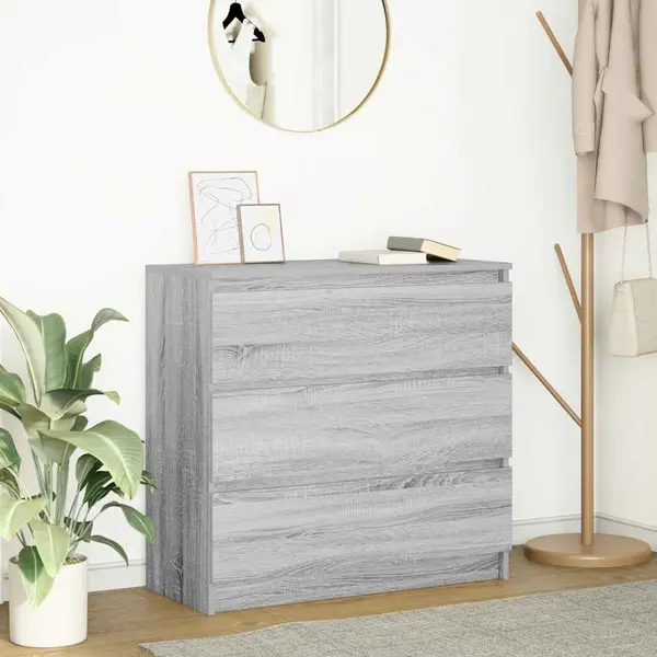 Gossi bufeta gri sonoma 80x35x76 cm lemn prelucrat
