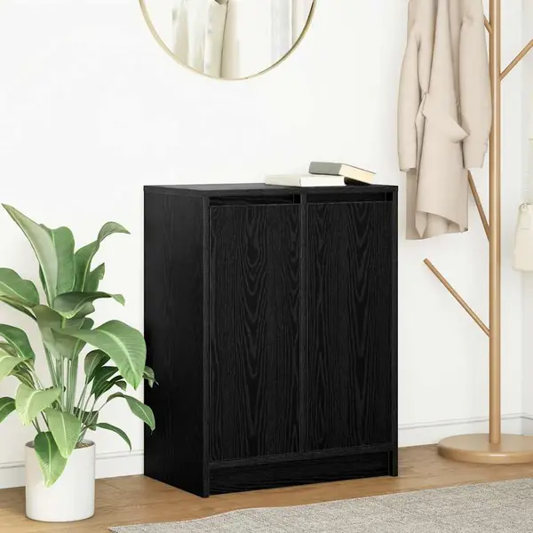 Gossi bufeta stejar negru 57x34x76 cm lemn prelucrat