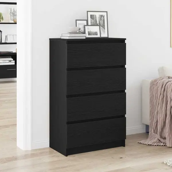 Gossi bufeta stejar negru 60x35x98,5 cm lemn prelucrat