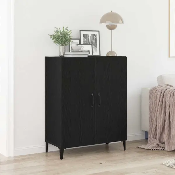 Gossi bufeta stejar negru 69,5x34x90 cm lemn prelucrat