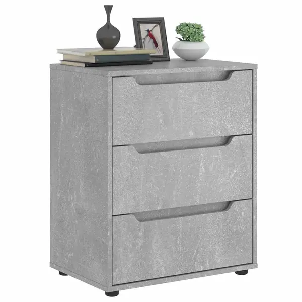 Gossi bufeta „visnes” gri beton 60x40x73 cm lemn prelucrat