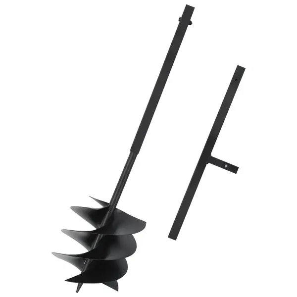 Gossi burghiu de pamant cu maner, negru, 250 mm, otel