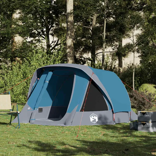 Gossi cabina cort de camping, 4 persoane, albastru, impermeabil