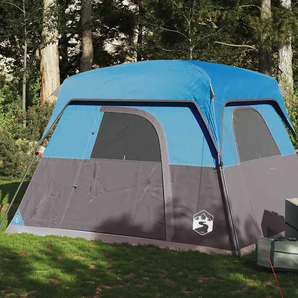 Gossi cabina cort de camping, 4 persoane, albastru, impermeabil