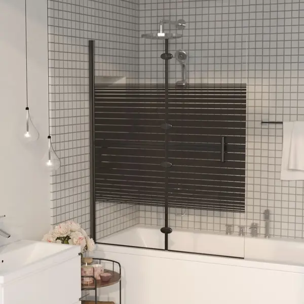 Gossi cabina de dus pliabila, negru, 120x140 cm, esg