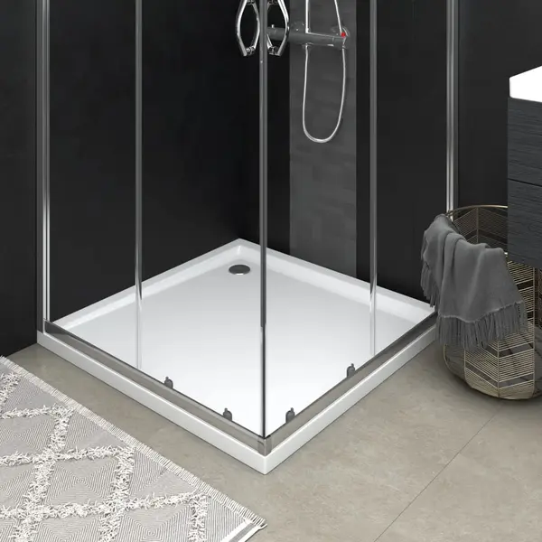 Gossi cadita de dus patrata din abs, alb, 80x80 cm