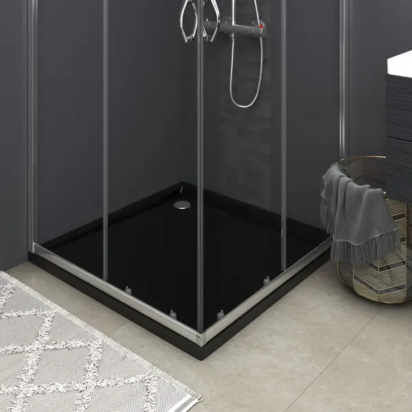 Gossi cadita de dus patrata, negru, 80x80 cm, abs