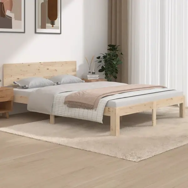Gossi cadru de pat, 140x190 cm, lemn masiv de pin