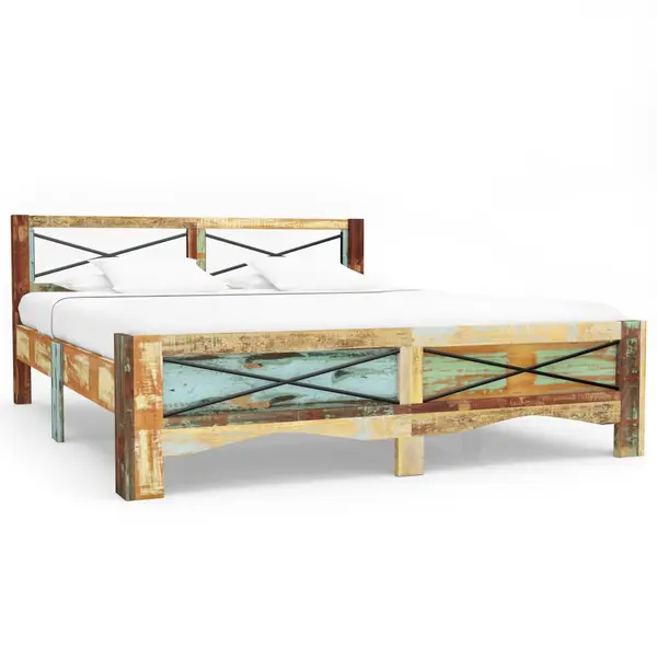 Gossi cadru de pat, 180 x 200 cm, lemn masiv reciclat