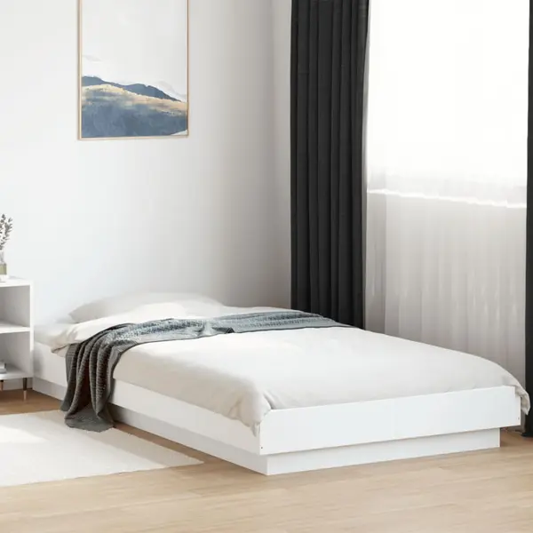 Gossi cadru de pat, alb, 100x200 cm, lemn prelucrat