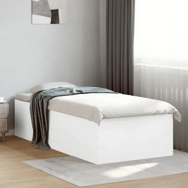Gossi cadru de pat, alb, 100x200 cm, lemn prelucrat