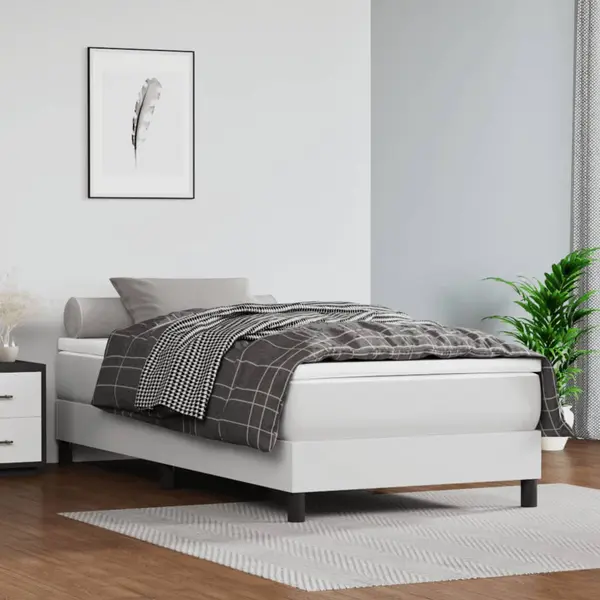 Gossi cadru de pat, alb, 100x200 cm, piele ecologica