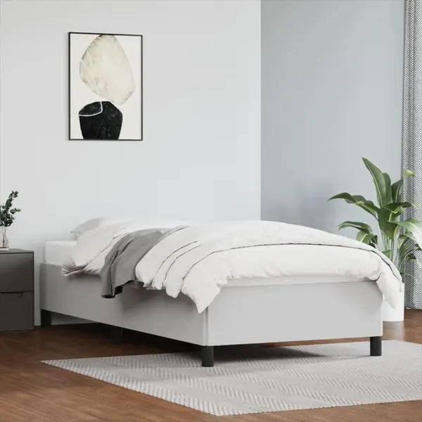 Gossi cadru de pat, alb, 100x200 cm, piele ecologica