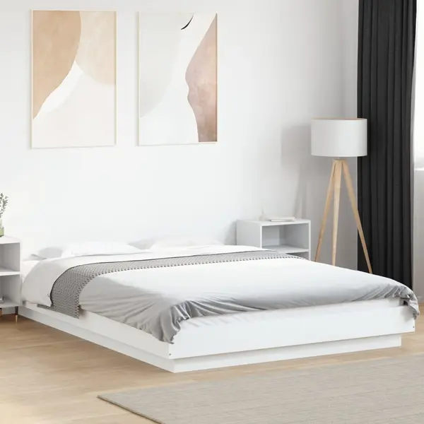 Gossi cadru de pat, alb, 120x190 cm, lemn prelucrat
