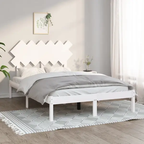 Gossi cadru de pat, alb, 120x200 cm, lemn masiv