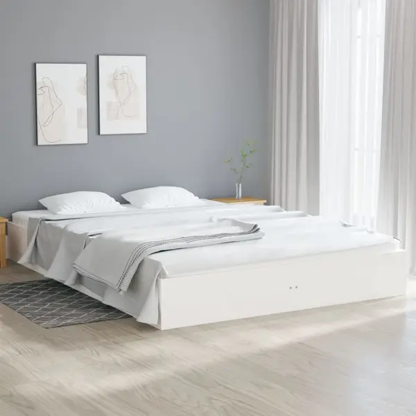 Gossi cadru de pat, alb, 120x200 cm, lemn masiv
