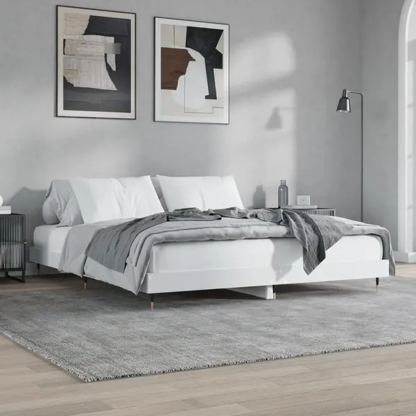 Gossi cadru de pat, alb, 120x200 cm, lemn prelucrat