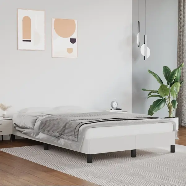 Gossi cadru de pat, alb, 120x200 cm, piele ecologica