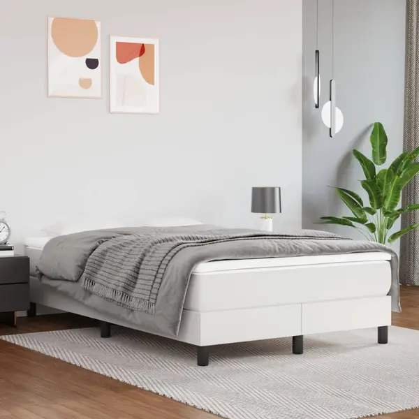 Gossi cadru de pat, alb, 120x200 cm, piele ecologica