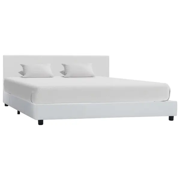 Gossi cadru de pat, alb, 140x200 cm, piele ecologica