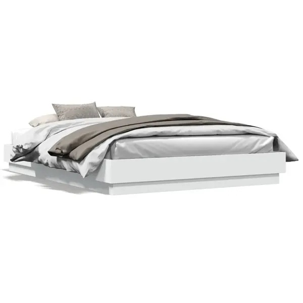 Gossi cadru de pat, alb, 150x200 cm, lemn prelucrat