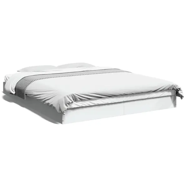 Gossi cadru de pat, alb, 150x200 cm, lemn prelucrat