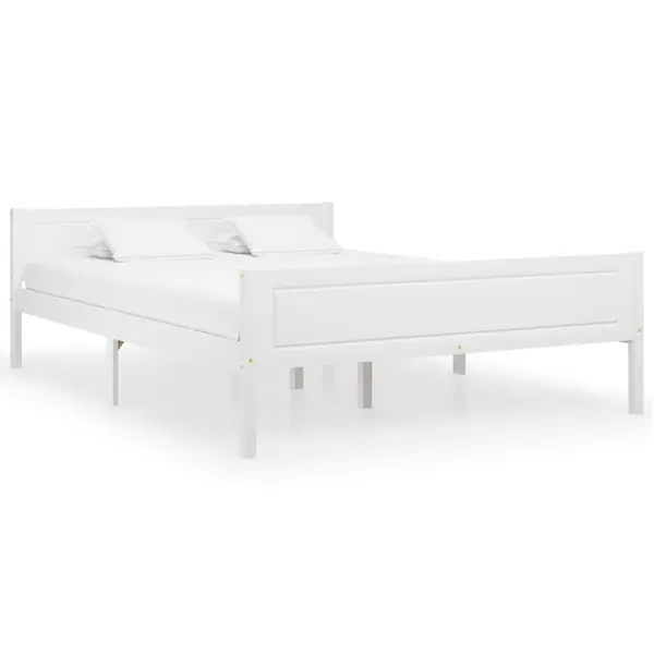 Gossi cadru de pat, alb, 160x200 cm, lemn de pin masiv