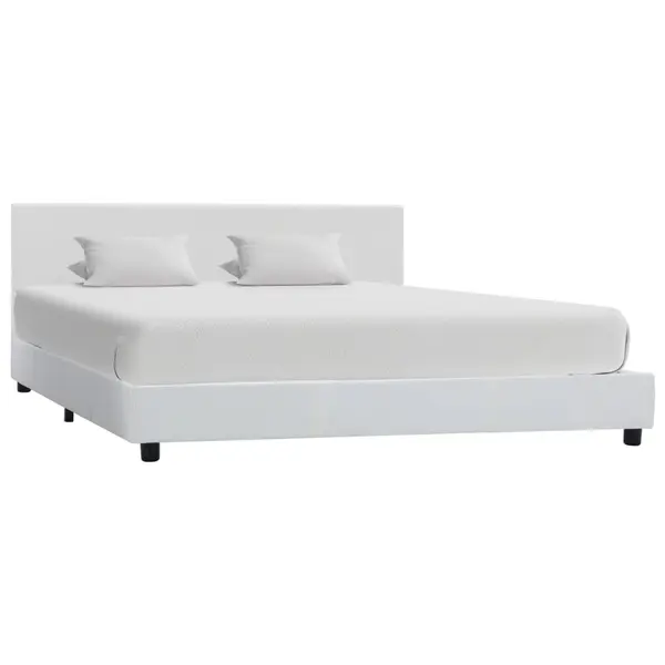 Gossi cadru de pat, alb, 160x200 cm, piele ecologica