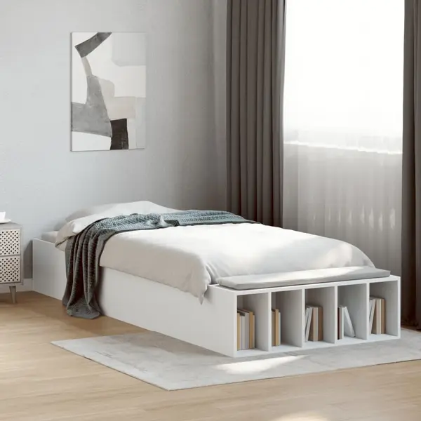 Gossi cadru de pat, alb, 75x190 cm, lemn prelucrat
