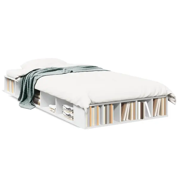 Gossi cadru de pat, alb, 90x190 cm, lemn prelucrat